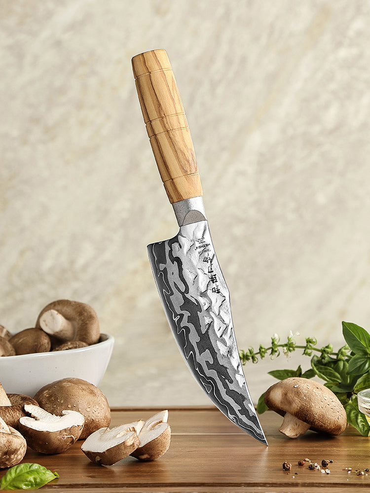 HEZHEN 5.9”Viking Knife Artisan 9-Layer Damascus, 12Cr18MoV Steel Core 60±2HRC Blade, Premium Gift Box