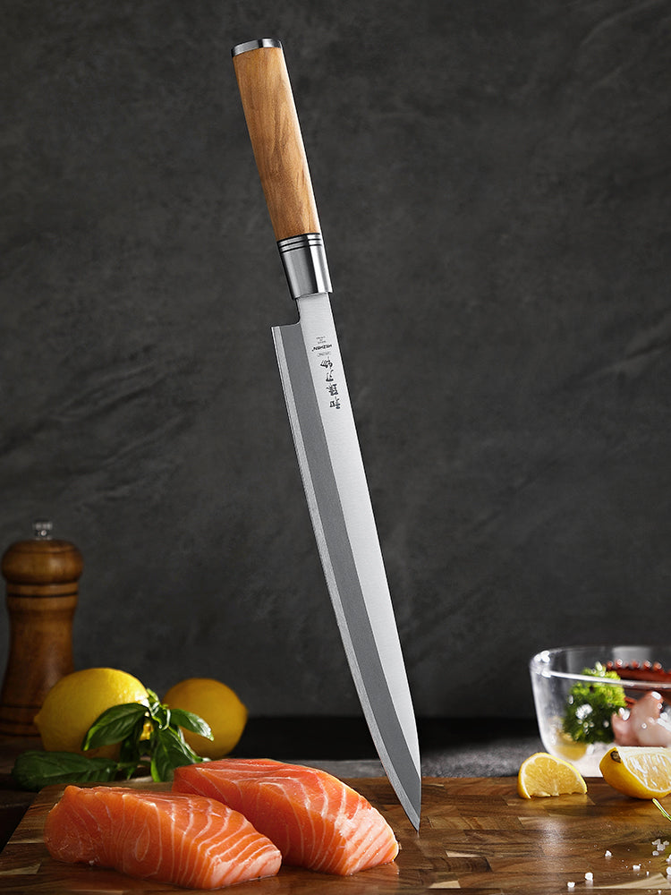 HEZHEN Premium 27cm Sashimi Knife X7Cr17MoV Forged Steel With Olive Wood Handle