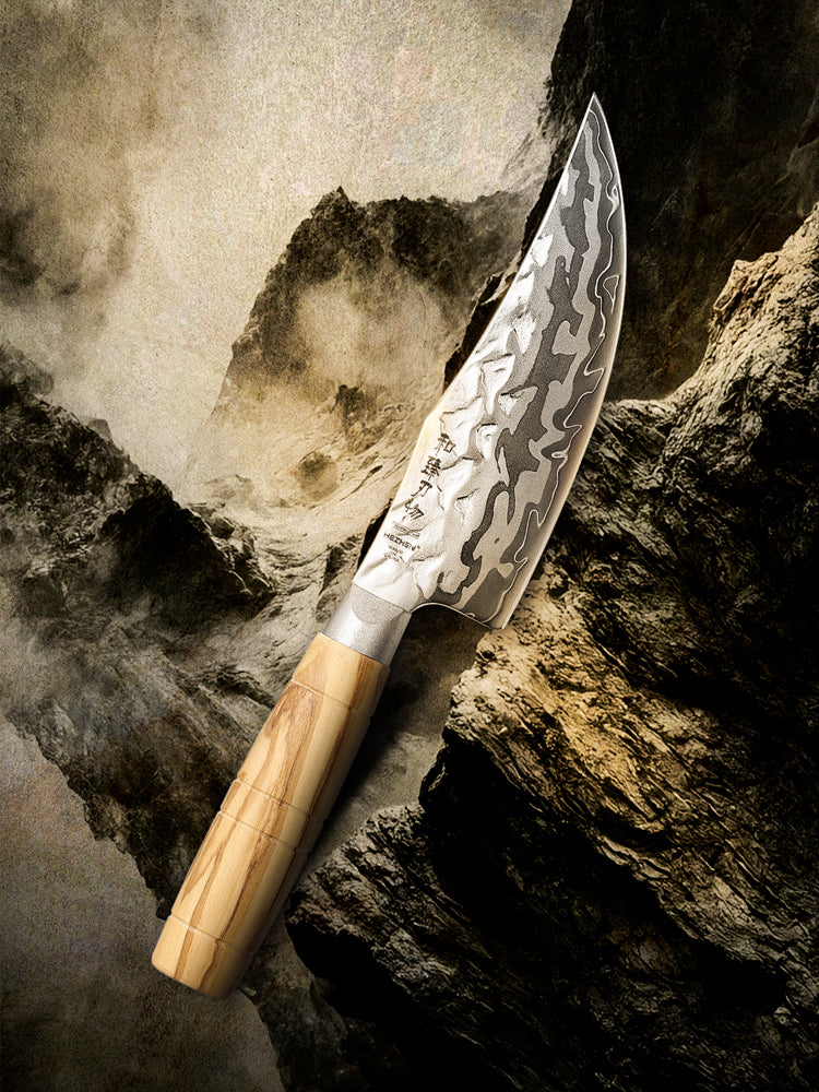HEZHEN 5.9”Viking Knife Artisan 9-Layer Damascus, 12Cr18MoV Steel Core 60±2HRC Blade, Premium Gift Box