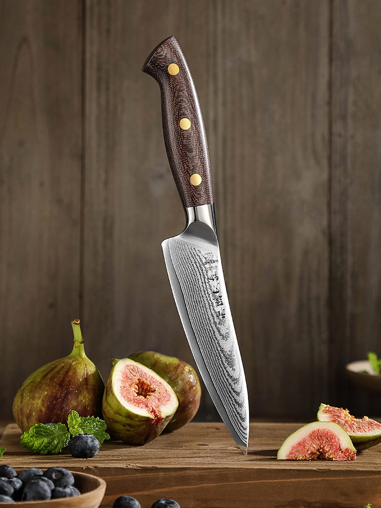 HEZHEN 5.3-Inch Multi-Purpose Utility Knife,67-Layer Damascus Steel Blade,With 10Cr15CoMoV Core,Household Kitchen Knife