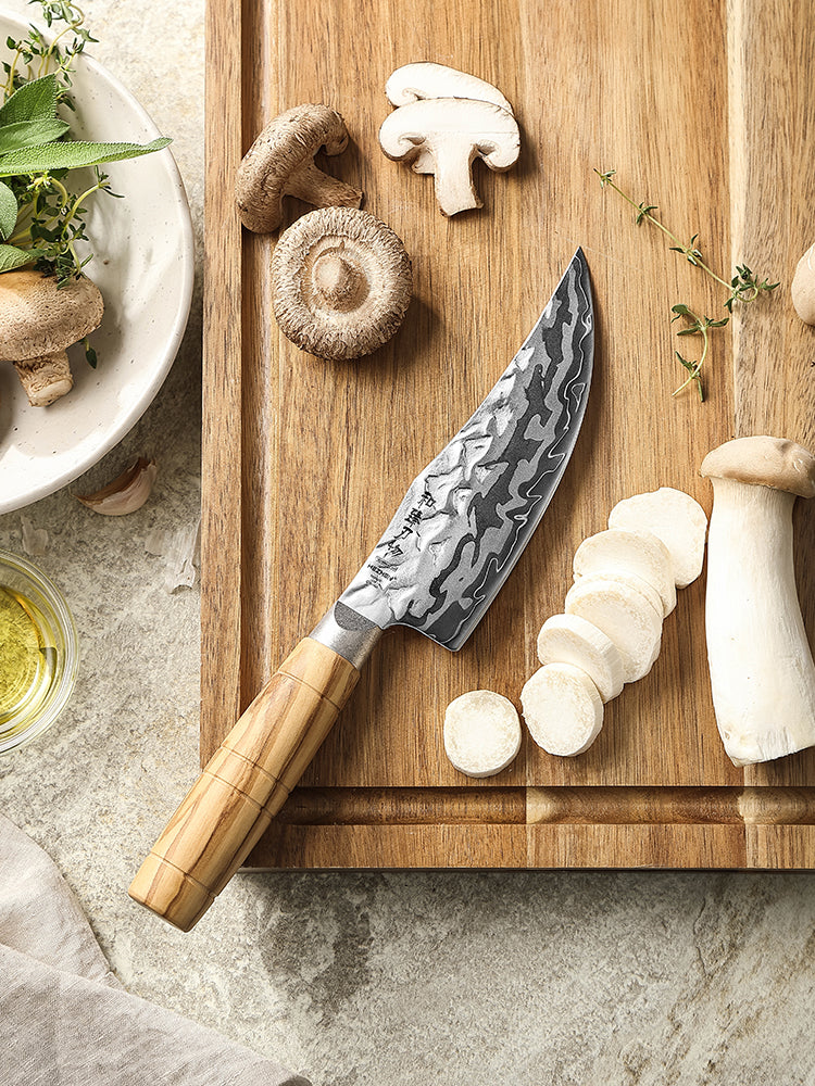 HEZHEN 5.9”Viking Knife Artisan 9-Layer Damascus, 12Cr18MoV Steel Core 60±2HRC Blade, Premium Gift Box