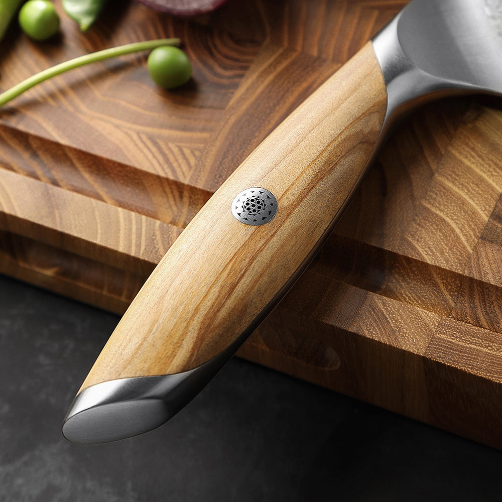 HEZHEN 7 Inches Fillet Knife, 73 Layers Damascus Powder Steel, Olive Wood Handle, Gift Ready-Flagship Series