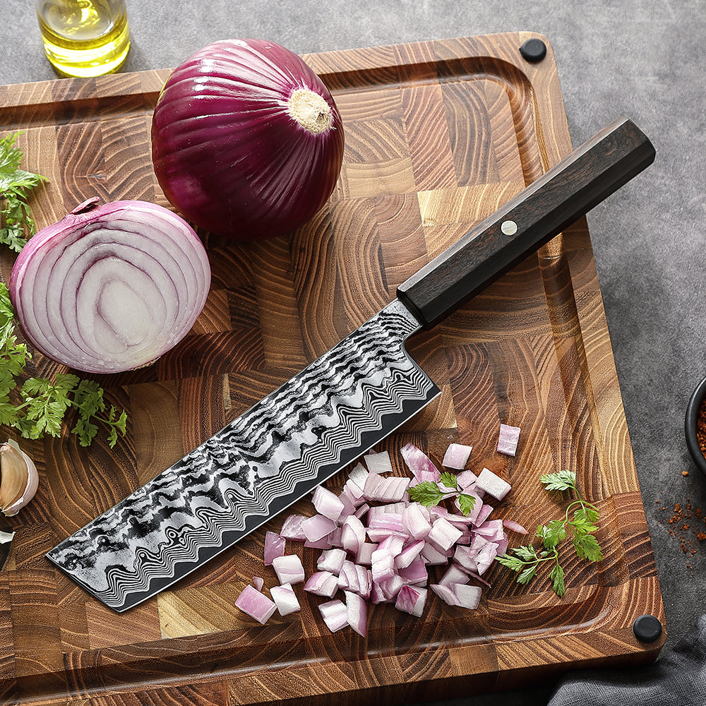 HEZHEN 7.1" Nakiri Knife – 67-Layer Damascus Steel with 10Cr15CoMoV Steel Core,  Daily Cooking Prep & Premium Gift