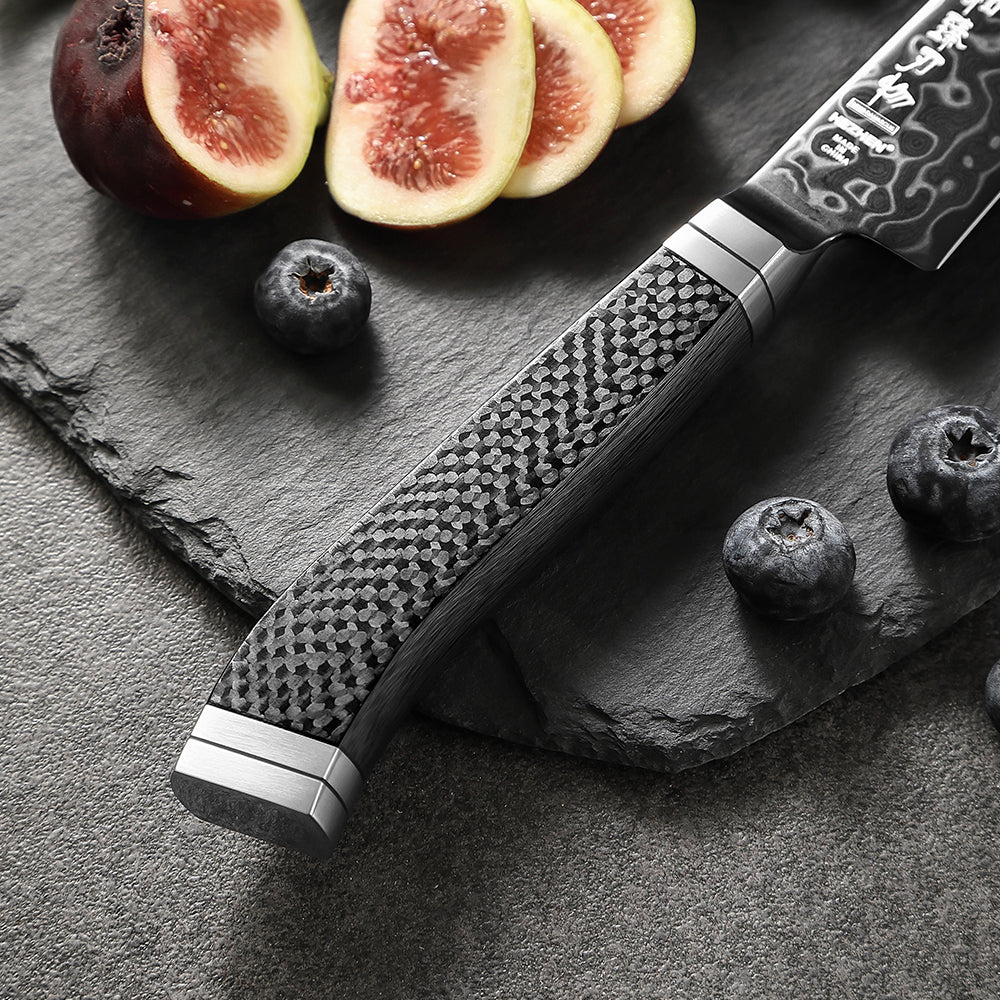 HEZHEN ZhiZhen Series 145-layer Pattern Steel 5.3"Steak Knife,Core Hardness 60±2HRC,Hand-forged Kitchen Knife