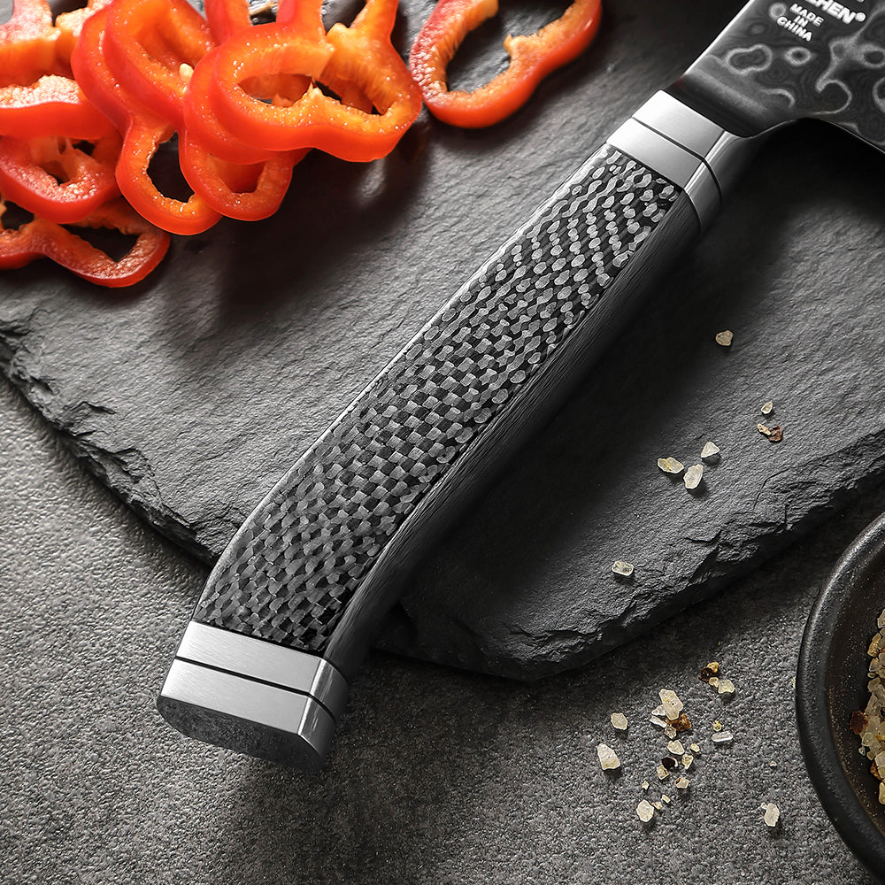 HEZHEN ZhiZhen Series Kitchen Knife,7.5"Viking Knife,Core Hardness 60±2HRC,Ideal for Gifting