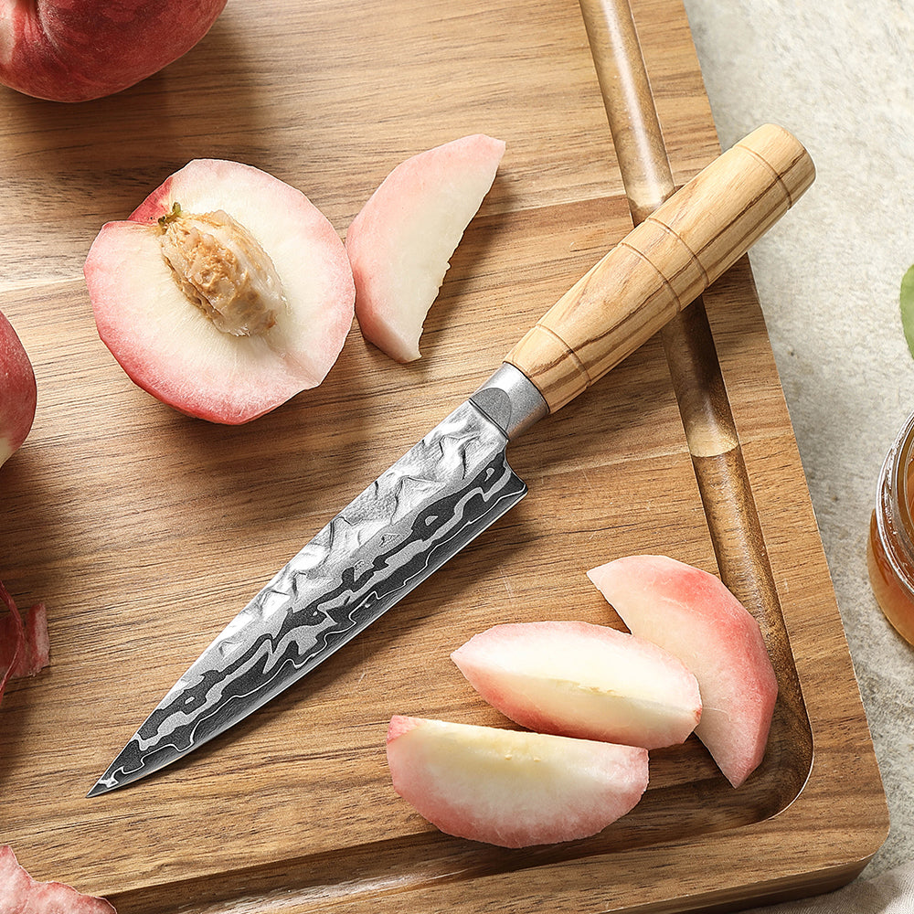 HEZHEN Multi‑Purpose 5.1 Inches Utility Knife 9‑Layer Damascus  – Compact & Sharp, Gifts & Personal Use