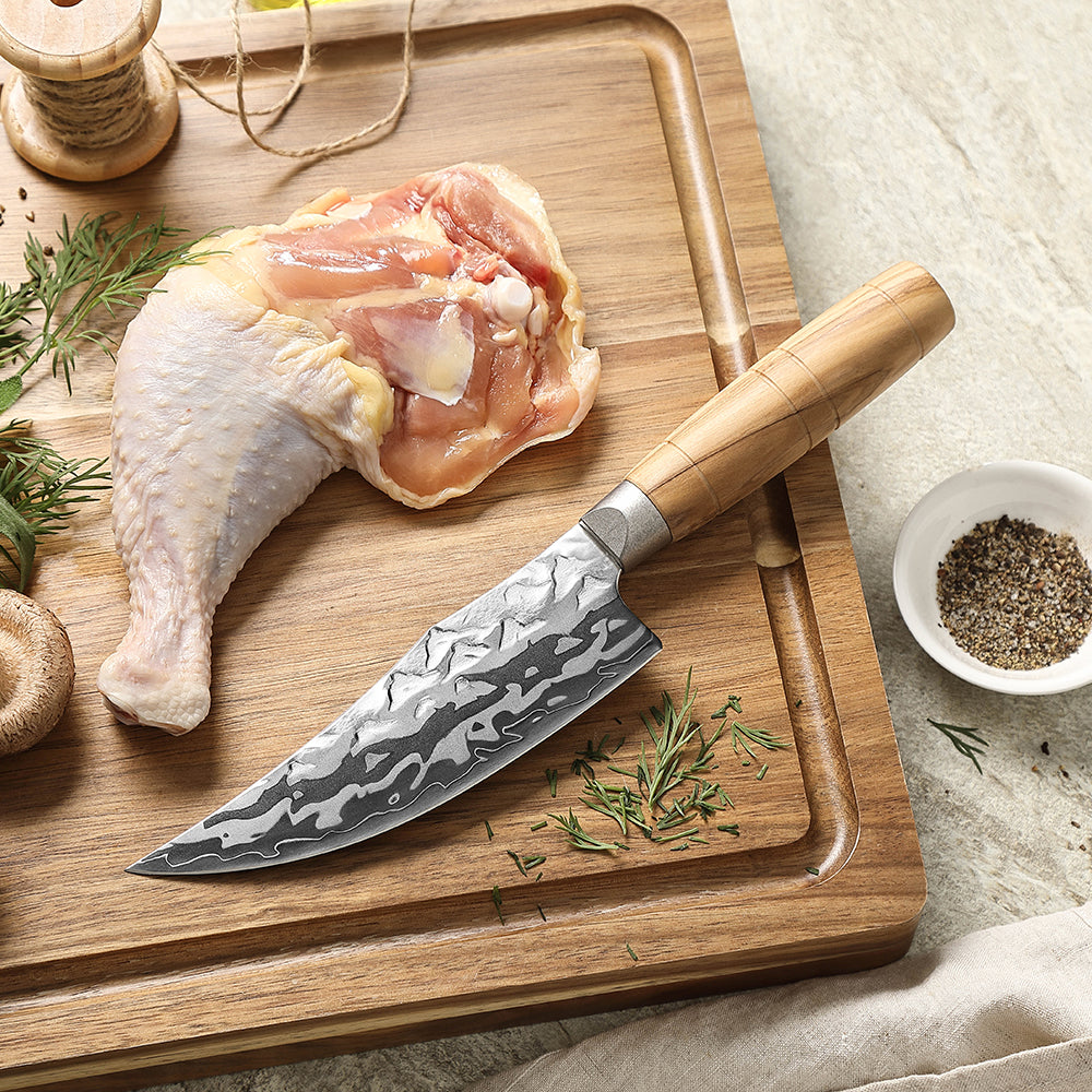 HEZHEN 5.9”Viking Knife Artisan 9-Layer Damascus, 12Cr18MoV Steel Core 60±2HRC Blade, Premium Gift Box