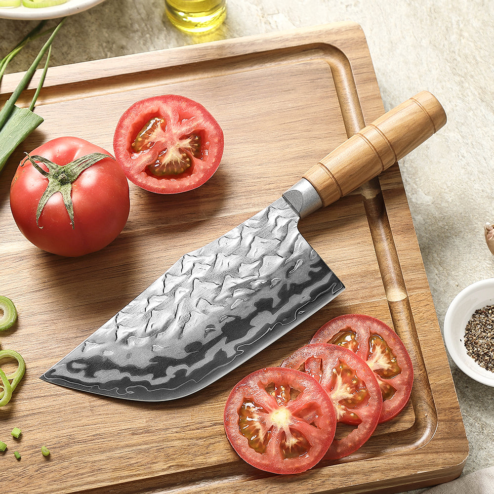 HEZHEN 9-Layer Forged Damascus 7.1”W Cleaver Knife, 12Cr18MoV Ergonomic Handle for Vegetable & Daily Chopping, Gift Box