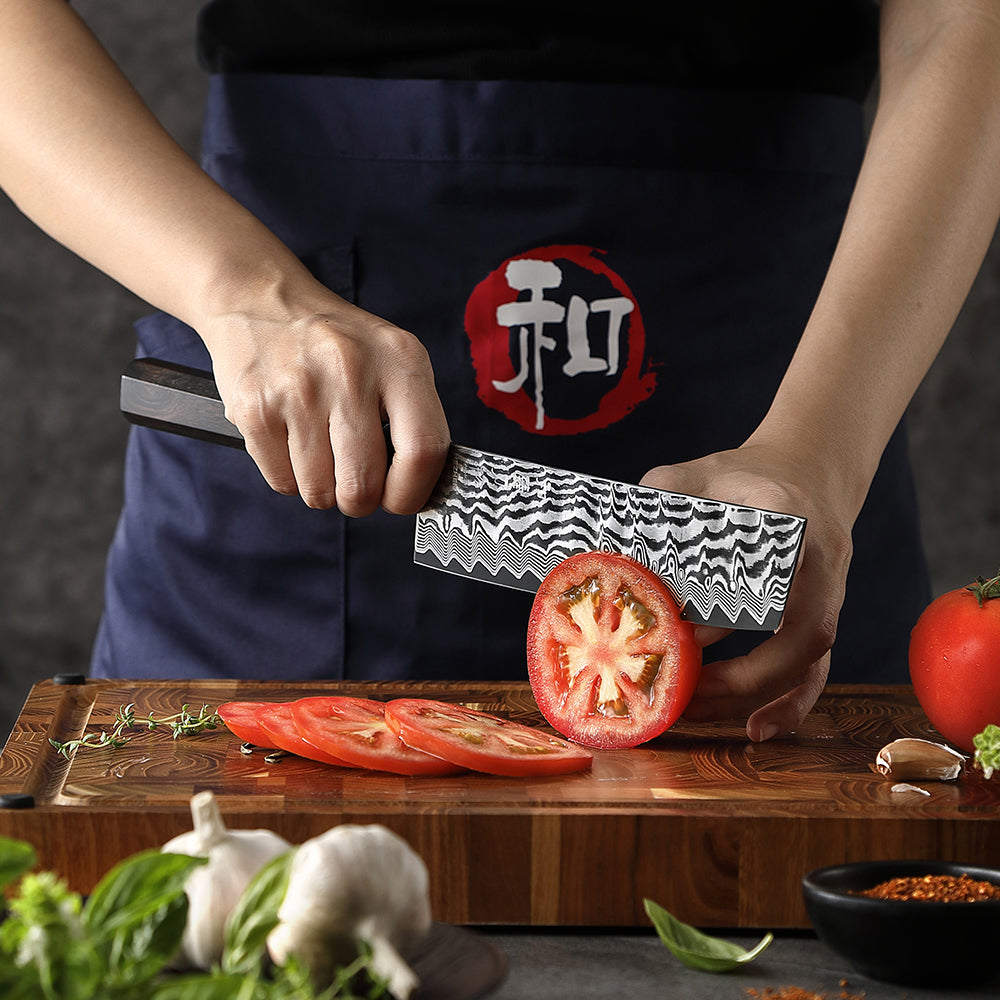 HEZHEN 7.1" Nakiri Knife – 67-Layer Damascus Steel with 10Cr15CoMoV Steel Core,  Daily Cooking Prep & Premium Gift