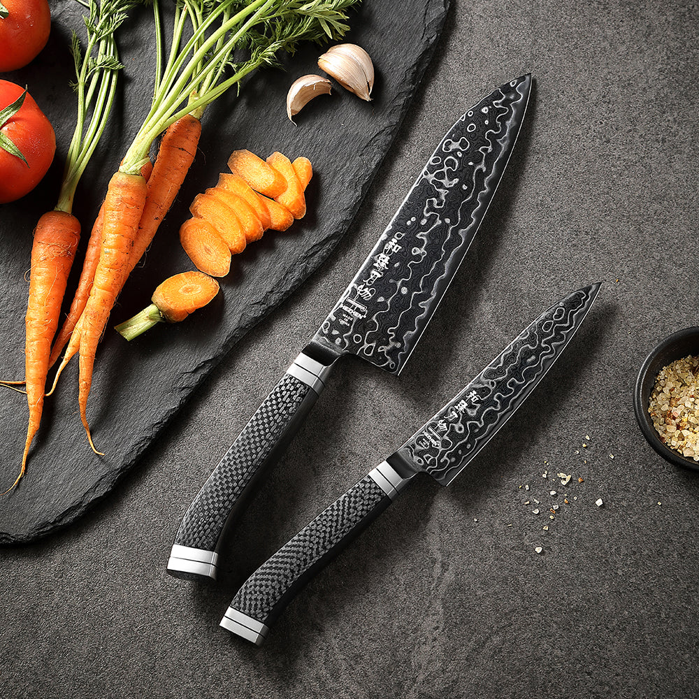 HEZHEN ZhiZhen Series 2PCS Knife Set,Professional Kitchen Knife Set,145-Layer M390 Damascus Steel
