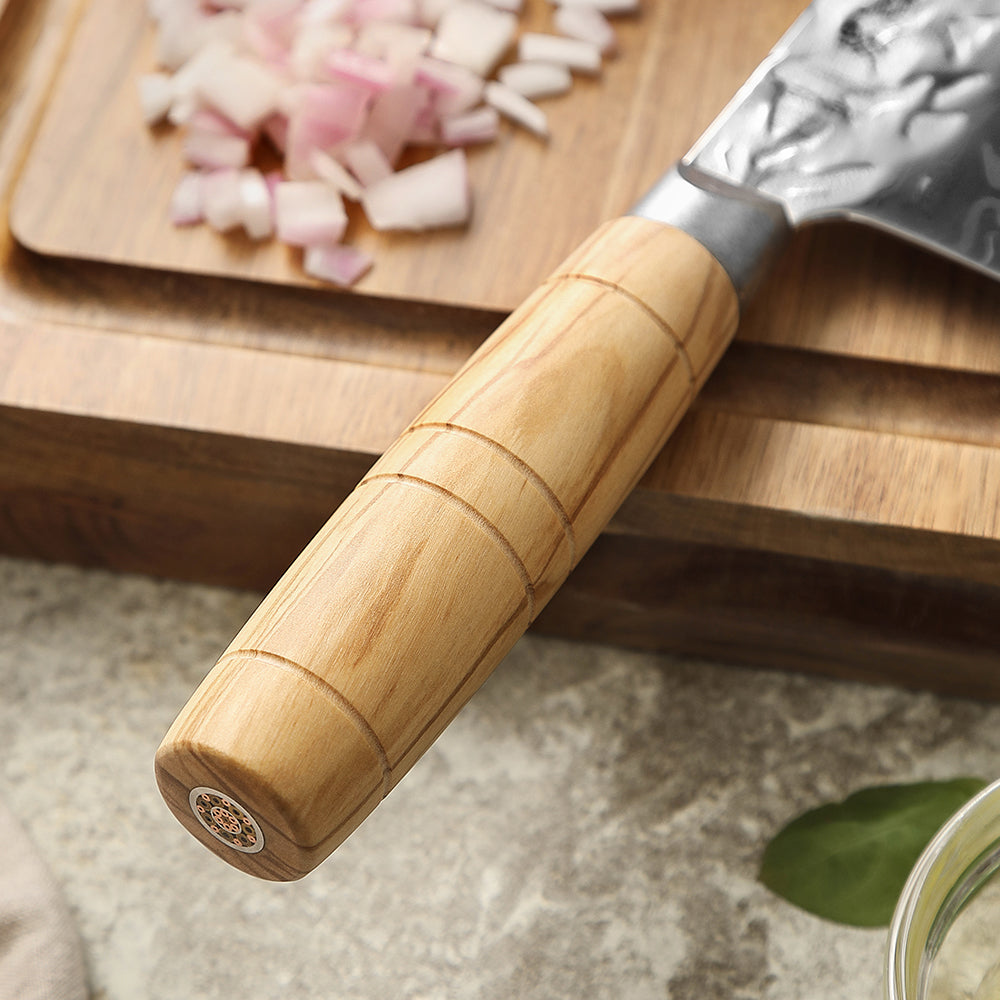 HEZHEN 2PCS Kitchen Knife Set, 9-Layer Forged Damascus Steel,W Chef & Utility Knife, 60±2HRC Ultra Sharp Blade