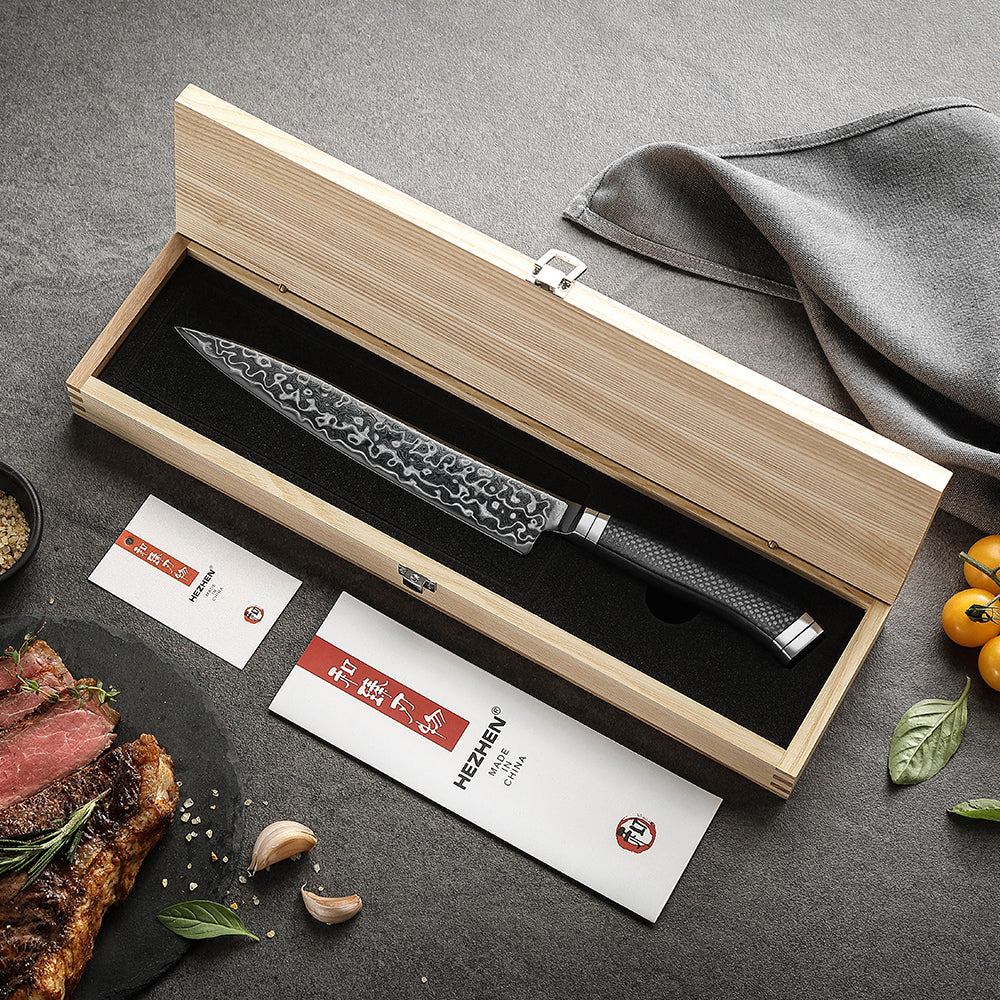 HEZHEN ZhiZhen Series 8.5"Carving Knife, 145-Layer Damascus Steel,Daily Meat & Vegetable Cutting