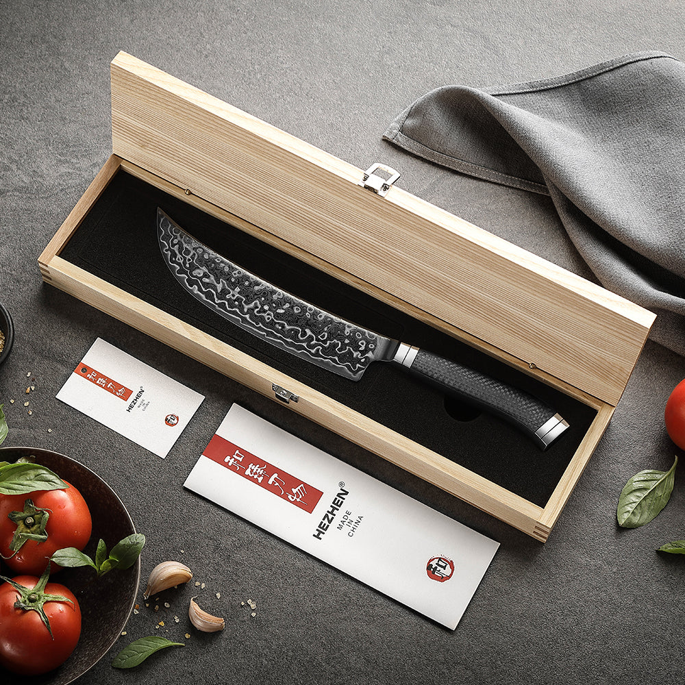 HEZHEN ZhiZhen Series Kitchen Knife,7.5"Viking Knife,Core Hardness 60±2HRC,Ideal for Gifting