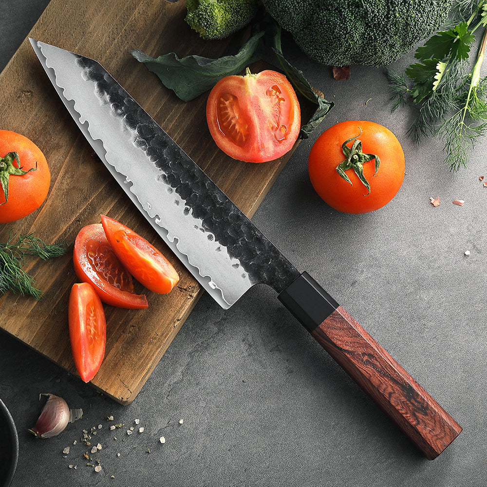 HEZHEN 8.5 Inch Japanese Bunka Knife 3-Layer Composite Steel,Core Hardness 60±2HRC,Practical Kitchen Utensils