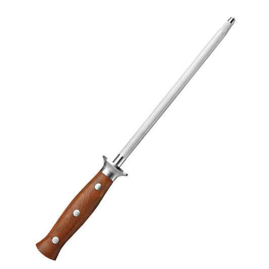 HEZHEN Sharpener Rod, Red Wood Handle-Supreme Stainless Series