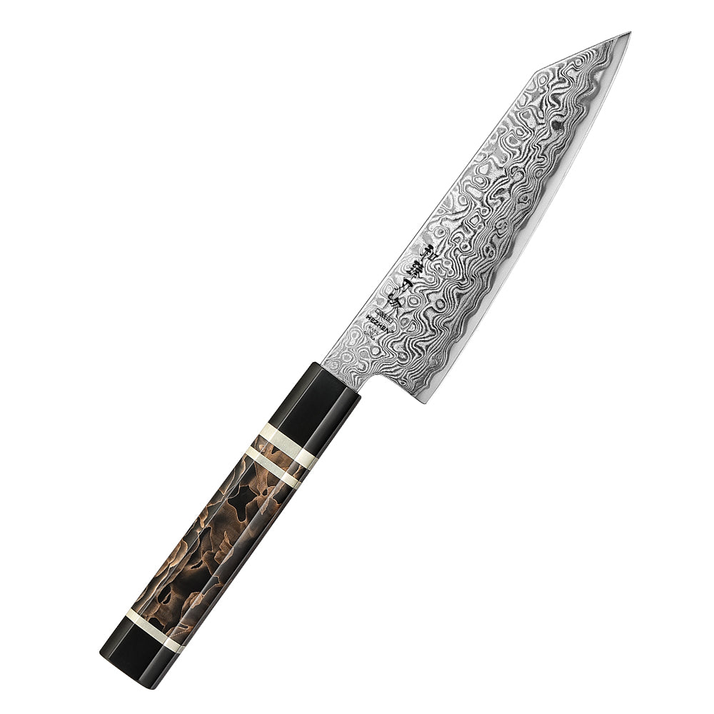 HEZHEN 5.9 Inch Bunka Knife, 49-layer ZDP-189 Damascus Steel, Ultra Sharp Blade, Ergonomic Octagonal Handle