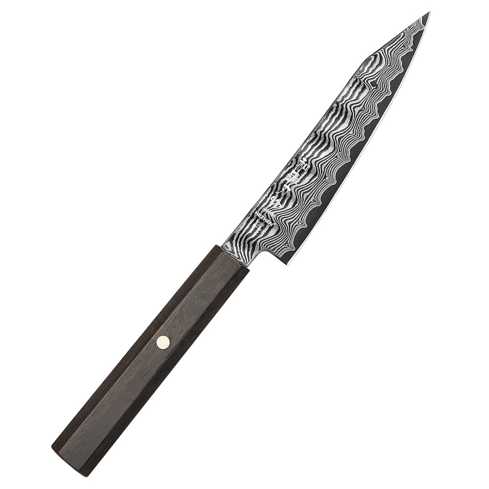 HEZHEN 5.2 Inch Kitchen Utility Knife, 67‑Layer Damascus Steel with 10Cr15CoMoV Steel Core, 60±2 HRC Hardness,