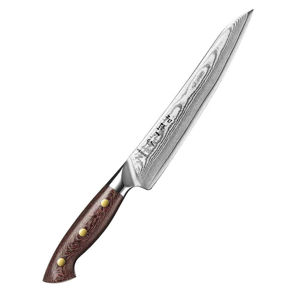 HEZHEN 8.3-Inch Professional Carving Knife – 67-Layer Damascus Steel with 10Cr15CoMoV Core at 60±2HRC, Ergonomic Handle Design