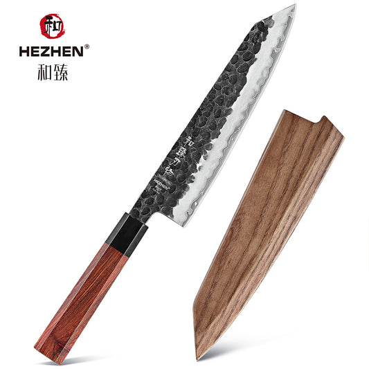 HEZHEN Chef Knife Three-layer Composite Steel Stainless Steel Rosewood Handle Kitchen Cooking Knives